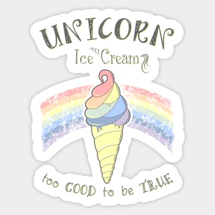 Unicorn Ice Cream Sticker